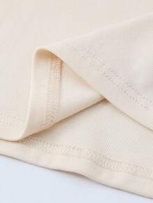 INAWLY Áo thun cổ tròn tay dài ôm sát cỡ lớn cho nữ màu kaki - Màu Khaki - Xem 6