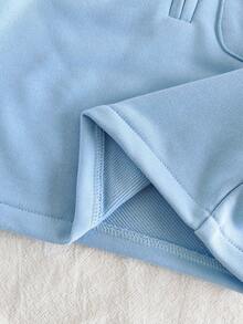 SHEIN Vintaside Kids 2 Stücke Baby Mädchen Lässig Langarm Top + Khaki Hose Set, geeignet für Ausflüge oder Lässig Zuhause