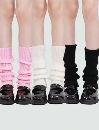 Kawaii 3 Pairs Women's Leg Warmers Set