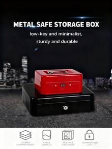 SHEIN Portable Key Safe Box Key Locker Safe Home Shop Steel Safe Money Box Security Cash Box Storage Hidden Coin Money Jewellery