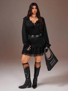 Rustia Plus Size Long Sleeve Hooded Fashionable Versatile Elegant Office Shirt