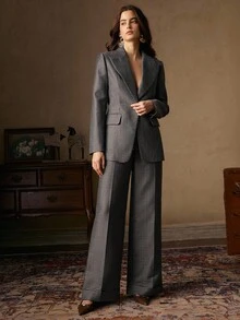 Anewsta Áo khoác blazer nữ tay dài họa tiết sọc gợn sóng Urban Chic - Nhiều màu - Xem 3