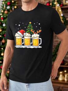 Manfinity RelaxMax T-shirt de Noël raglan noir grande taille (Matériau)