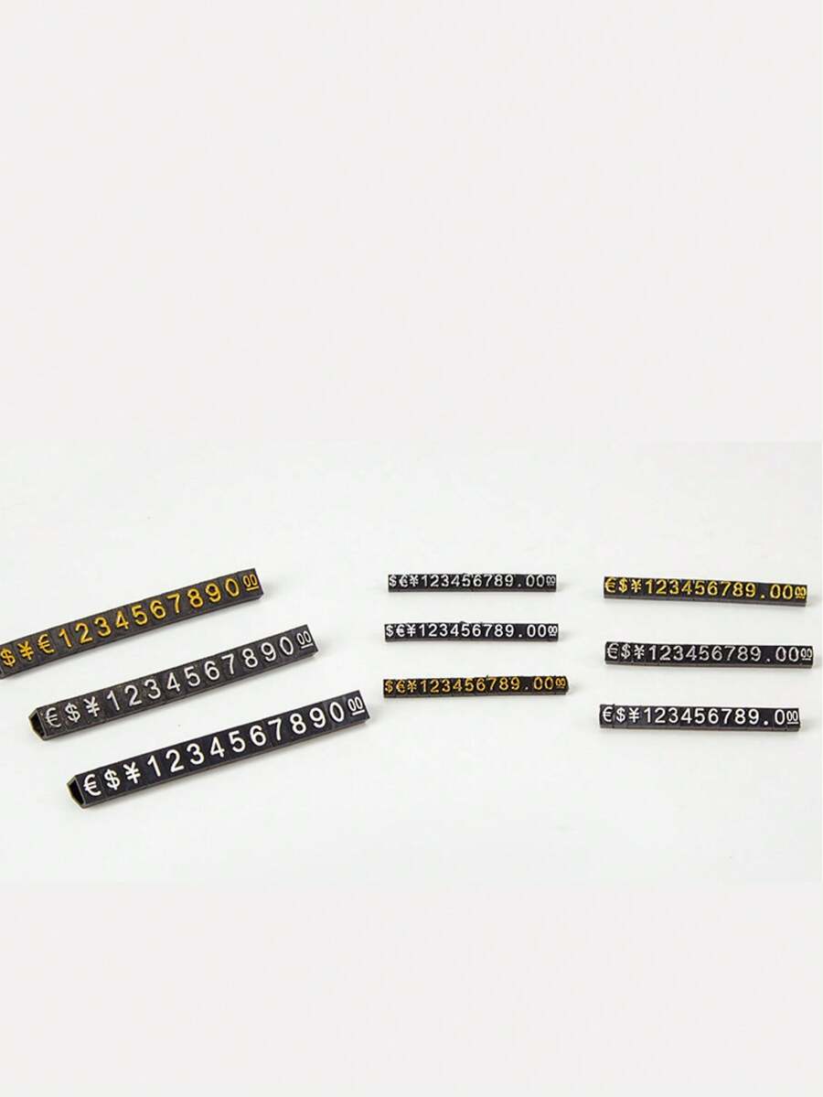 10Sets Mini Adjustable Price Tag Sets, Price Three-Dimensional Number Signs, Snap Design, Easy To Install, Can Be Used For Jewelry, Watches And Daily Office Display Price Signs, Suitable For Display Stands, Small Counters, Jewelry Retail Stores, Automatic Vending Machines, Store Decorations - Multicolor - View 1