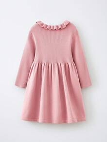 Maija Kids Pink Casual Versatile Loose Long Sleeve Young Girls Sweater Dresses Kids Pink Dress Dusty Pink Kids Dress Girls Autumn Dress Long Sleeve Girl Dress Pink Dress For Girls Fall Winter - Pink - View 2