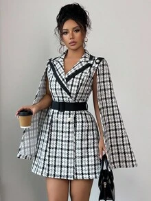 Elenzga Une dame tisse un tweed élégant et stylé pour les déplacements en hiver - Multicolore - Voir 4