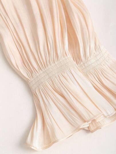 Sweetra New Neck Preppy Chic Flared Line Puff Sleeve Mini Dress, Dress view 3