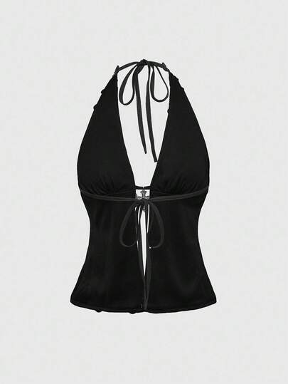 Grunge Punk Tenue de festival punk rock diva, débardeur sexy à sequins avec pendentif croix, convient pour les festivals de musique, les fêtes du Nouvel An, le style Y2K