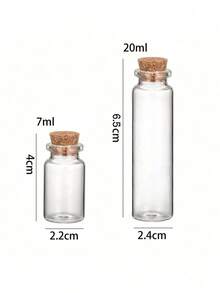 12pcs/Set Clear Glass Jars With Stopper, Beads Storage Containers Best Gifts Birthday Graduation