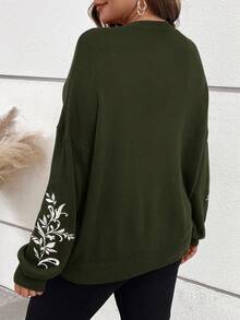 EMERY ROSE 女式黑色连帽开衫秋季女装、西部女装、冬装 - 軍綠色 - 查看 2