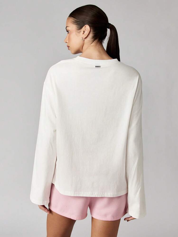 Missguided x Playboy Oversized Crew Neck Sweater With Colorful Applique Letters