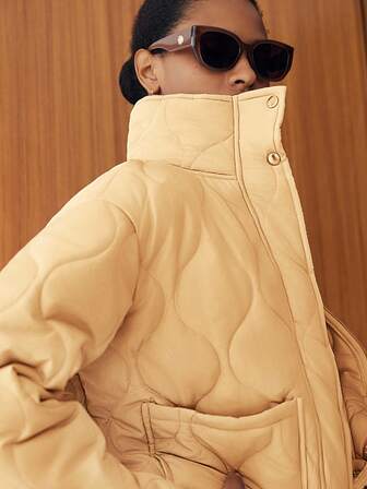 Lumivelle Abrigo acolchado, con forma de calabaza, acolchado, abrigo acolchado de cuello alto