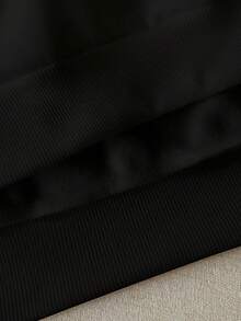 Rina Fox Plus Size Sweatshirt Hooded Loose Cardigan Sweatshirt Jacket - Black - View 5