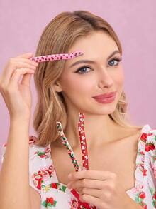 Strawberry Shortcake X SHEIN Fashionable & Cute Cartoon Strawberry Pattern Eyebrow Trimmer, Gift Ideas - Multicolor - View 2