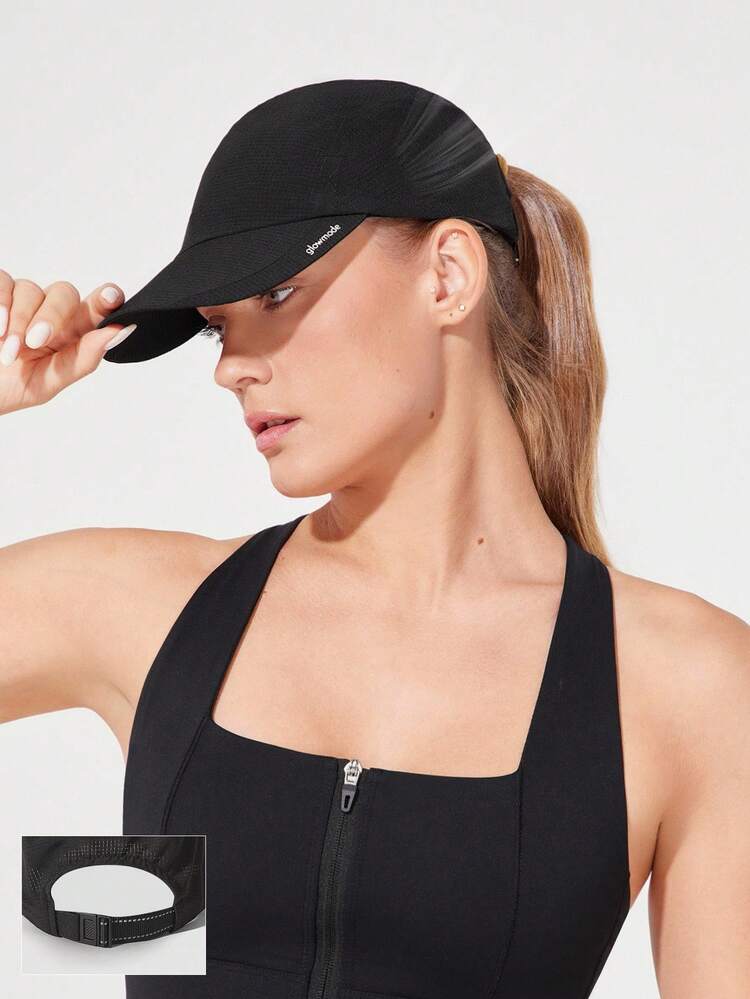 Schnell fließende, nahtlose, atmungsaktive, schweißableitende, schnelltrocknende, reflektierende, verstellbare Laufmütze für Gym, Training, Workout und Alltag