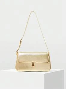 MOTF PREMIUM BOLSO DE HOMBRO DE PU CON HEBILLA - Dorado - Ver 2