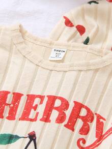 Set de 3 piezas Camiseta de manga larga casual y suave de punto a rayas para niños pequeños, con pantalón ajustado a juego, diseño de estampado, compra 1 set y llévate 2 sets gratis, versátil para viajes, hogar u uso al aire libre, adecuado para primavera, verano, otoño e invierno