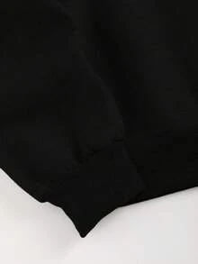 SHEIN Unity 2 件 Y2K 星豹印花连帽衫和运动裤套装，时尚街头服饰 - 黑色 - 查看 4