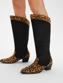 Styleloop 女式铆钉拉链刺绣装饰粗跟尖头一脚蹬靴，适合节日、户外、万圣节、圣诞节、派对、音乐节、秋季西部靴，核心 - 彩色 - 查看 6