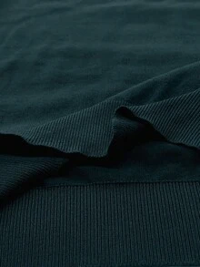 Manfinity Homme Plus Size Men's Casual Solid Color Crew Neck Sweater, Autumn/Winter