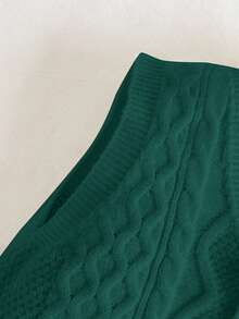 Cozy Pixies Baby Boy Casual Versatile V-Neck Sleeveless Cardigan Autumn Winter Clothes For Girl - Dark Green - View 3