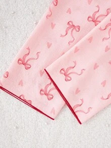 女学生睡衣，女孩可爱樱桃印花长裤和长袖休闲两件套家居服套装 - 彩色 - 查看 7