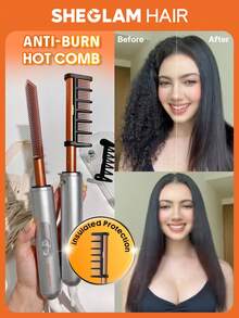 SHEGLAM HAIR Anti-Burn Hot Comb,Heating Hair Straightener Comb,Hot Pressing Brush,5 Temp Settings,30s Quick Heating,60 Min Auto Shutdown,LCD Display,Innovative Anti-Scald Shield,Provides Gloss With Less Frizz
For Lace Front Wigs Human Hair - UK Plug