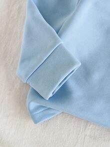 SHEIN Vintaside Kids 2 Stücke Baby Mädchen Lässig Langarm Top + Khaki Hose Set, geeignet für Ausflüge oder Lässig Zuhause