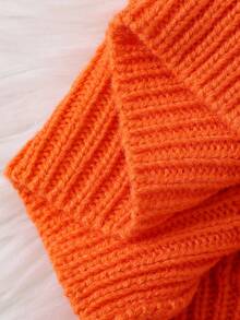 Young Boys Embroidered Devil Graphic Crew Neck Knit Long Sleeve Sweater, Versatile For Casual Wear, Holidays, Autumn/Winter