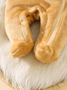 SHEIN 新生儿圣诞刺绣连体衣，男女通用婴儿服装 - 棕色 - 查看 5