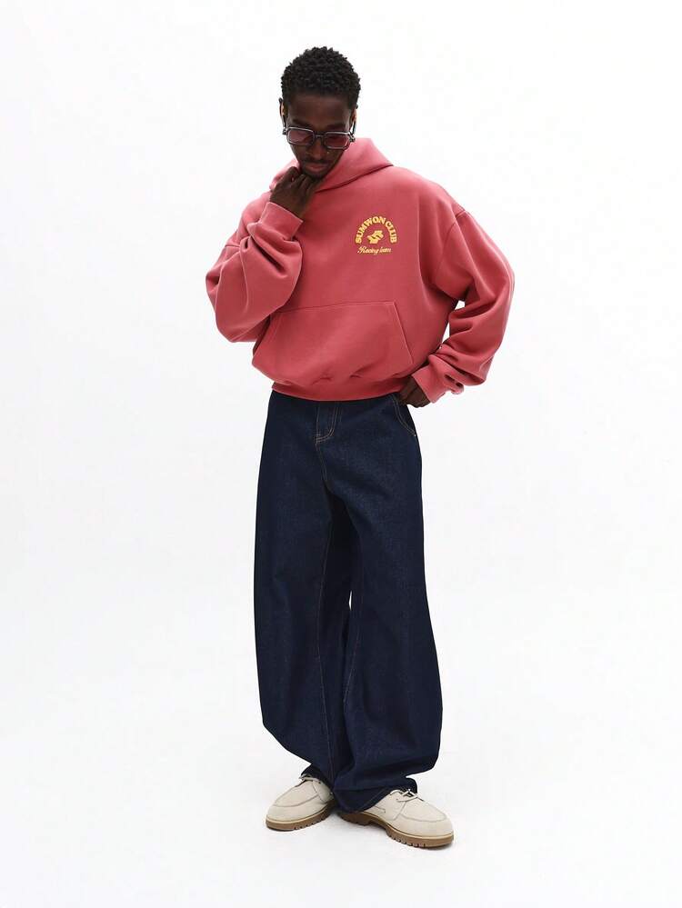 Racing Team Embroidered Hoodie With Centre Pocket