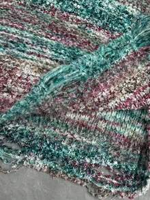 Manfinity CasualKnits 男士休闲渐变色做旧针织背心，秋季 - 薄荷藍 - 查看 5