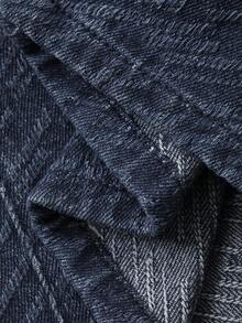 DAZY 女式西部牛仔破洞水洗宽松翻领长袖牛仔外套和直筒裤休闲街头秋冬牛仔套装 - 藍色 - 查看 7