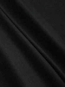 SHEIN Unity 海军蓝色褶皱阔腿简约西装裤 - 黑色 - 查看 4