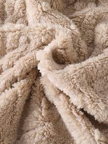 Sparklyn 青少年女孩休闲百搭家居服日常校服罗纹针织连帽长款开衫夹克，秋冬秋季 - 卡其色 - 查看 5