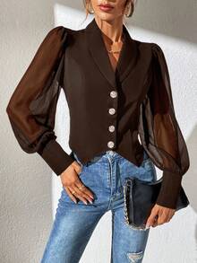 EMERY ROSE Blazer de malla y parches de moda para el transporte