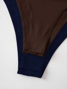 SHEIN BASICS 2件套休闲纯色针织圆领长袖女式紧身衣 - 彩色 - 查看 6
