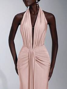 Elitara 优雅、浪漫、性感、简约、蓝色、有弹性、露背、露肩、紧身、3D 花卉、鱼尾下摆、时尚、网红风格、节日、度假、生日派对、婚礼活动、伴娘礼服 - 藕粉色 - 查看 6