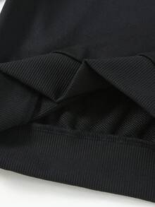 SHEIN 2件套年轻女孩简约时尚粉色蝴蝶结黑色上衣和粉色裤子运动服套装 - 彩色 - 查看 8