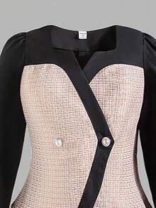 Women's Colorblock Front Open Cardigan And Solid Wide Leg Pants Set