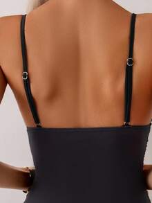 Swim Vcay 1pc Floral Print Ruffle Strap One-Piece Swimsuit, Suitable For Beach In Summer