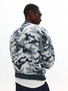 SUMWON Áo khoác cardigan dệt kim họa tiết ngụy trang dáng crop fit dày dặn cài nút phía trước mùa đông ấm áp cổ chữ V dài tay họa tiết quân đội cổ điển thường ngày ấm áp - Nhiều màu - Xem 3