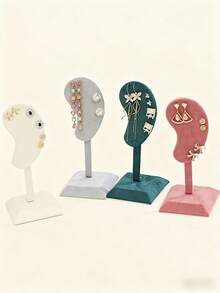 1PC Mini Velvet Ear Display Stand  Plush  Showcase Rack Stud Jewelry Organizer Holder Prop For Accessories Retail Store Display - Multicolor - View 2
