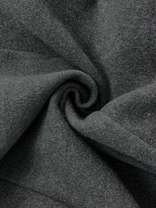 Firerie Blazer de talla grande de unicolor con cintura ceñida, adecuado para el trabajo, otoño/invierno - Gris - Ver 6