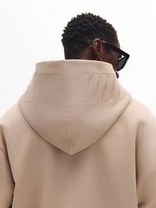 Áo Hoodie SUMWON dáng regular tối giản, khóa kéo toàn thân, chi tiết dập nổi phía sau, phong cách đường phố thường ngày, thời trang đô thị, món đồ thiết yếu cho mùa thu đông, lớp áo khoác ngoài thoải mái, mặc hàng ngày, thiết kế cổ điển, đơn giản. - Màu Khaki - Xem 1