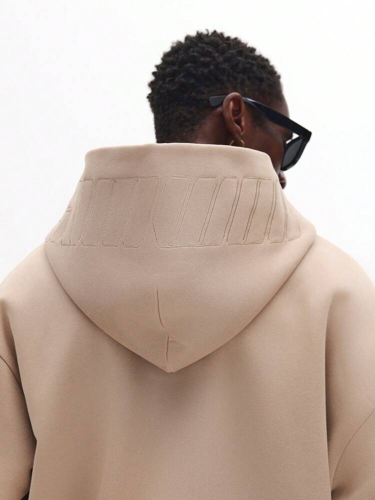 Full Zip Hoodie With Embossed Back Detail