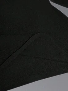 ROMWE Goth 哥特式不对称下摆露肩女式毛衣 - 黑色 - 查看 5