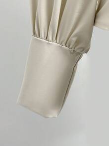 Franclia Elegant And Fashionable V-Neck Waist-Cinching Long-Sleeved Autumn And Winter Going Out Shirts For Women, Casual Shirts For Women White Shirts Women's Shirts Fashionable Women's Shirts, Elegant Women's Shirts Women's Social Blouse