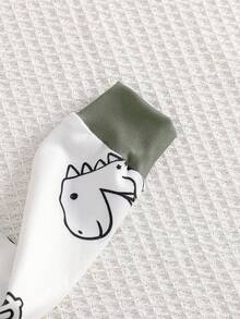 Young Boy Minimalist Red Truck Print Long Sleeve Jumpsuit Pajamas Snug Fit Dinosaur Pajamas Boys Dinosaur Outfit Kids Pajamas Dinosaur Sleepwear - Multicolor - View 8