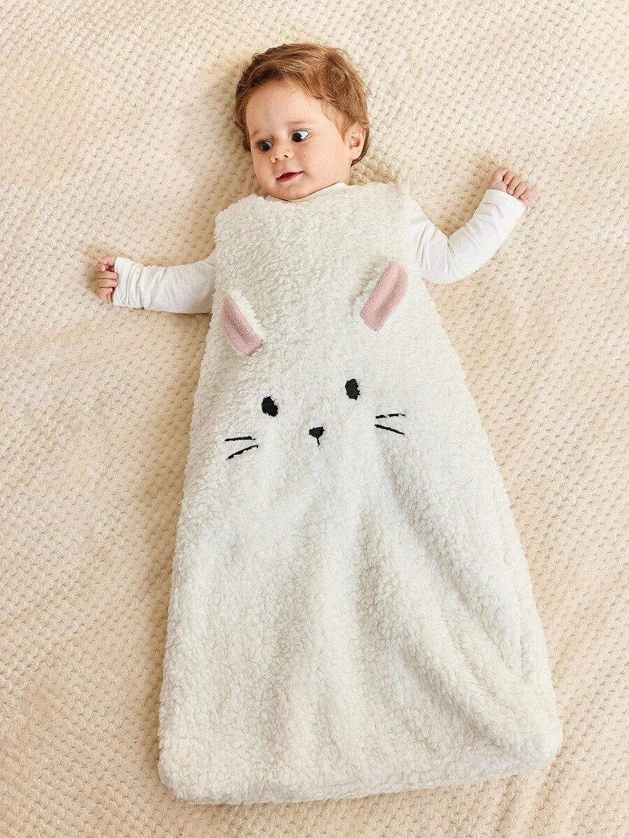Cozy Pixies 1 Piece Of Baby Bedding Rabbit Embroidery Thick Warm Sleeveless Sleeping Bag - White - View 1